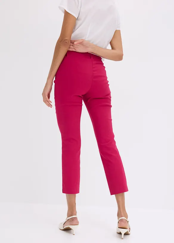 7/8-Hose aus elastischem Bengalin in pink von hinten - bonprix