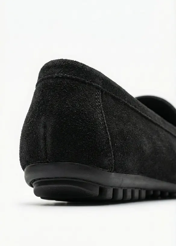 Loafer aus Veloursleder in schwarz - bonprix