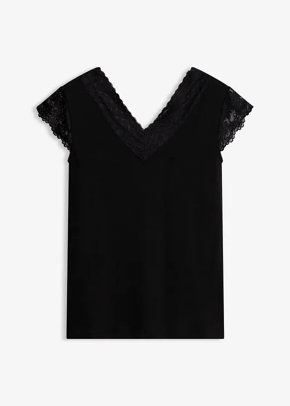 Shirt aus softem Viskose-Mix in schwarz von vorne - bonprix Shirt aus softem Viskose-Mix in schwarz von vorne - bonprix