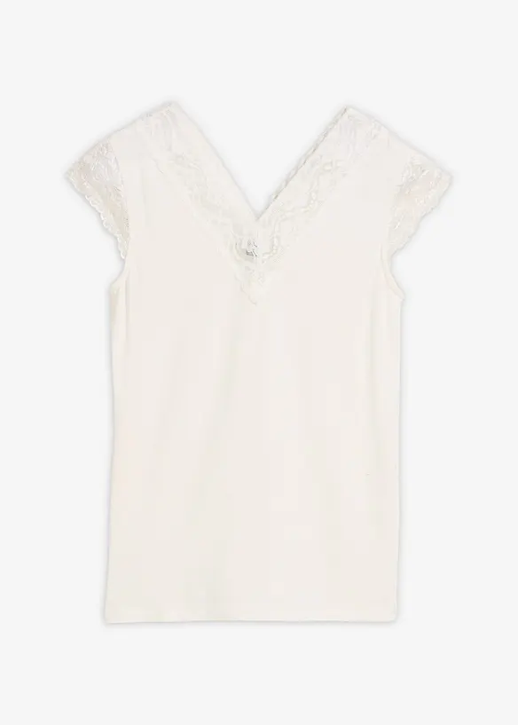 Shirt aus softem Viskose-Mix in weiß von vorne - bonprix