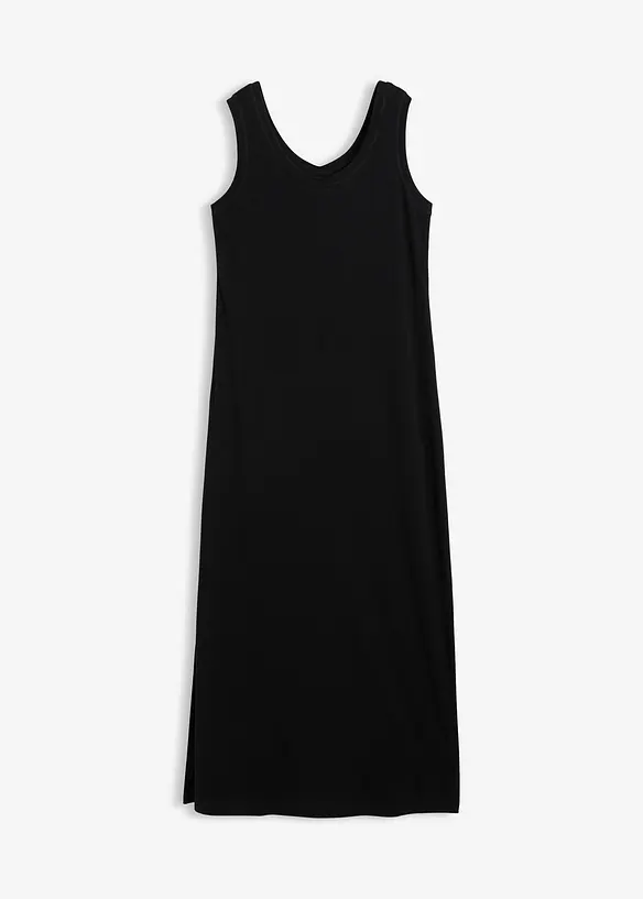 Figurbetontes Jerseykleid in schwarz von vorne - bonprix