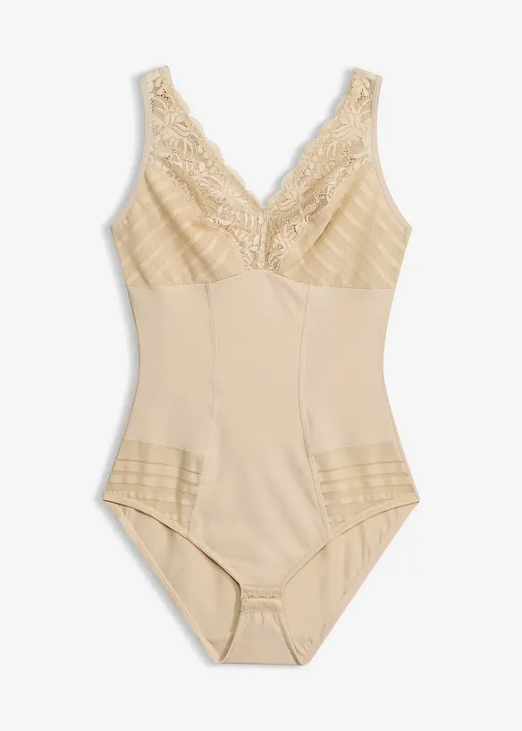 Medium Shape Body mit Spitze in beige von vorne - bonprix