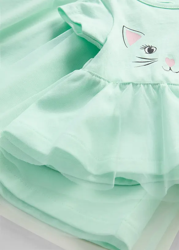 Jerseykleid und Puppenkleid (2-tlg.) aus reiner Bio-Baumwolle in grün - bonprix