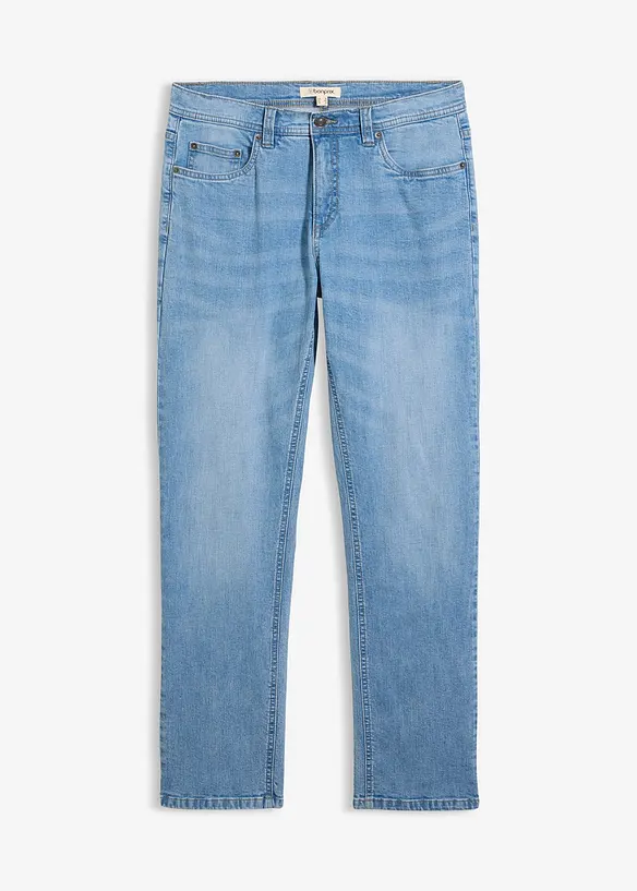 Regular-Fit-Jeans, Straight in blau von vorne - bonprix