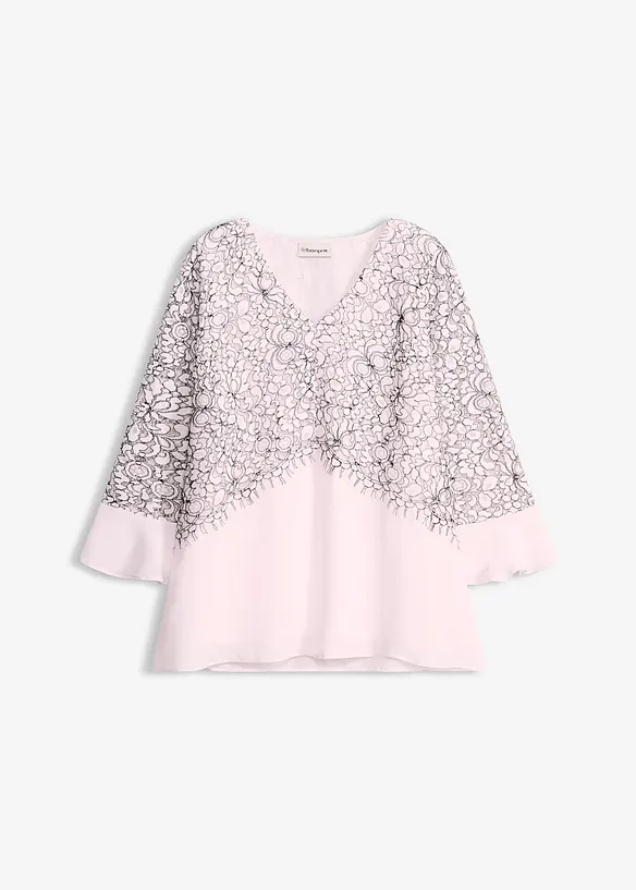 Spitzentunika in rosa von vorne - bonprix
