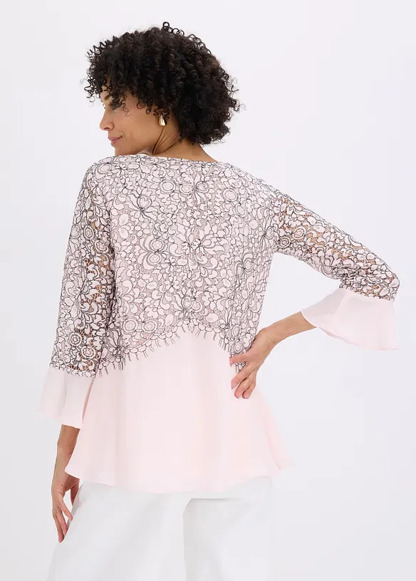 Spitzentunika in rosa von hinten (im Anschnitt) - bonprix