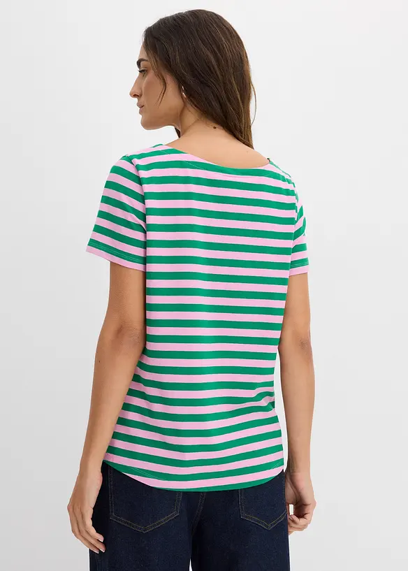 T-Shirt mit U-Boot-Ausschnitt in rosa von hinten (im Anschnitt) - bonprix