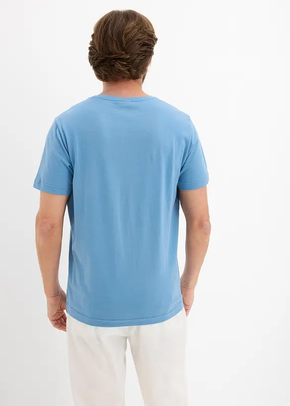 T-Shirt (5er Pack) in blau von hinten (im Anschnitt) - bonprix
