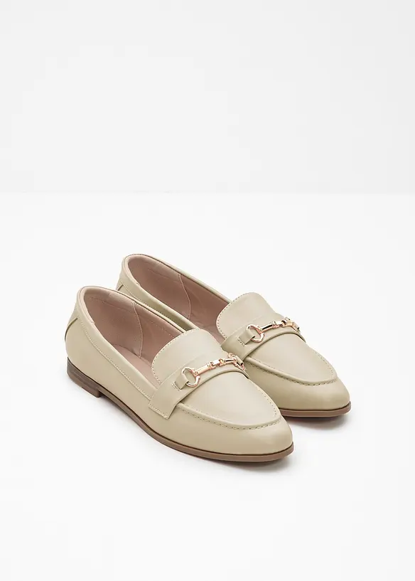 Loafer mit Schnalle in beige - bonprix
