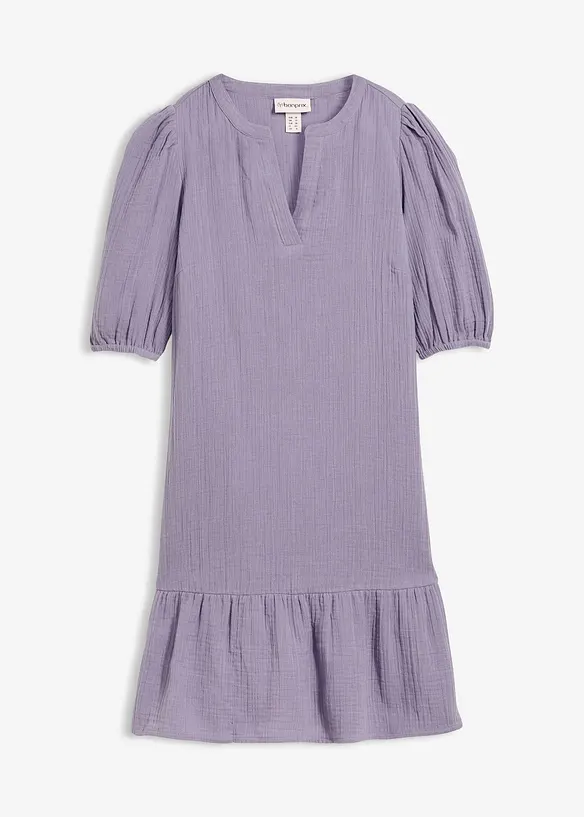 Minikleid aus softem Musselin in lila von vorne - bonprix
