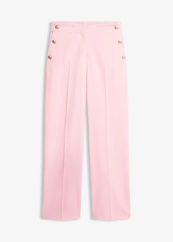 Marlenehose mit dekorativen Knöpfen in rosa von vorne - bonprix Marlenehose mit dekorativen Knöpfen in rosa von vorne - bonprix