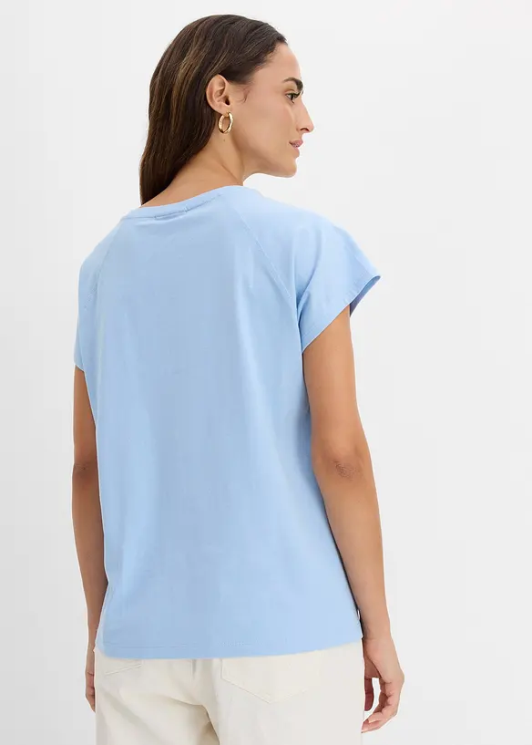 T-Shirt aus reiner Bio-Baumwolle in blau von hinten (im Anschnitt) - bonprix T-Shirt aus reiner Bio-Baumwolle in blau von hinten (im Anschnitt) - bonprix