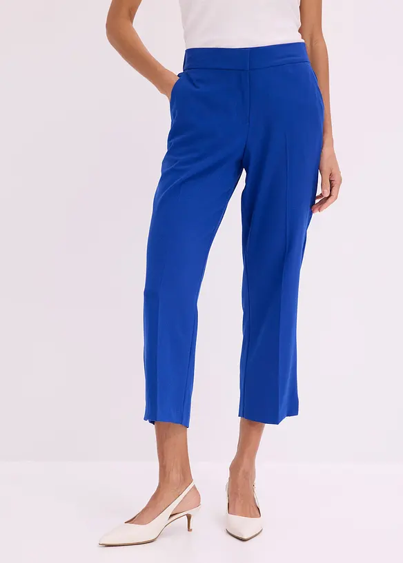 3/4-Hose aus softem Viskose-Mix in blau von vorne - bonprix