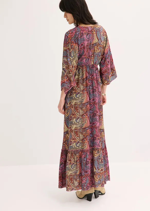 Maxikleid aus fließender Viskose in pink von hinten (Totalaufnahme) - bonprix Maxikleid aus fließender Viskose in pink von hinten (Totalaufnahme) - bonprix