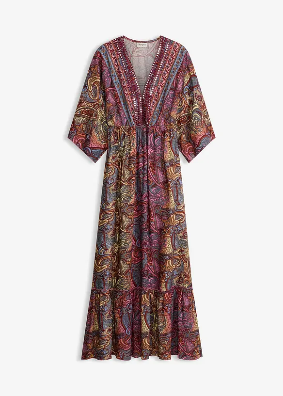 Maxikleid aus fließender Viskose in pink von vorne - bonprix Maxikleid aus fließender Viskose in pink von vorne - bonprix
