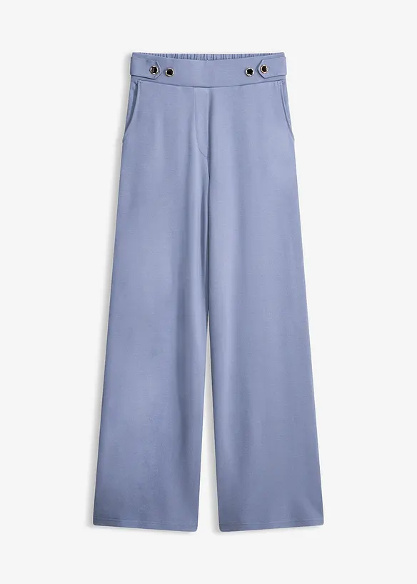 Jersey-Hose aus Punto di Roma in blau von vorne - bonprix