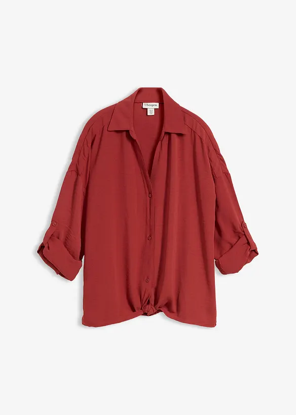 Bluse aus leichtem Crêpe in rot von vorne - bonprix