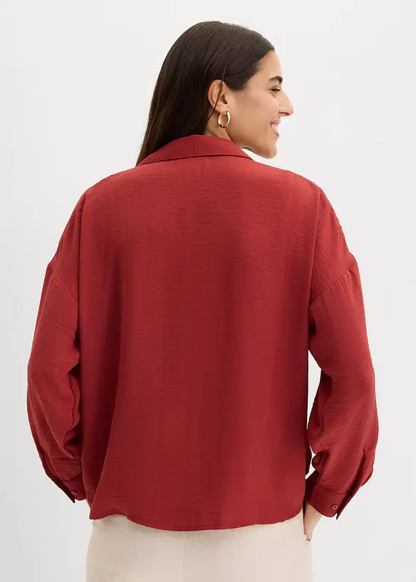 Bluse aus leichtem Crêpe in rot von hinten (im Anschnitt) - bonprix