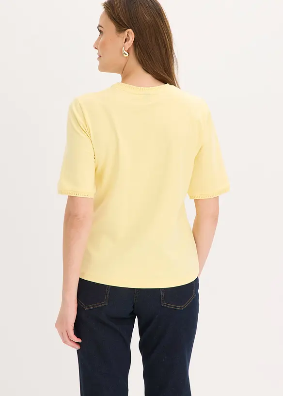 Shirt mit Spitzenborte in gelb von hinten (im Anschnitt) - bonprix Shirt mit Spitzenborte in gelb von hinten (im Anschnitt) - bonprix