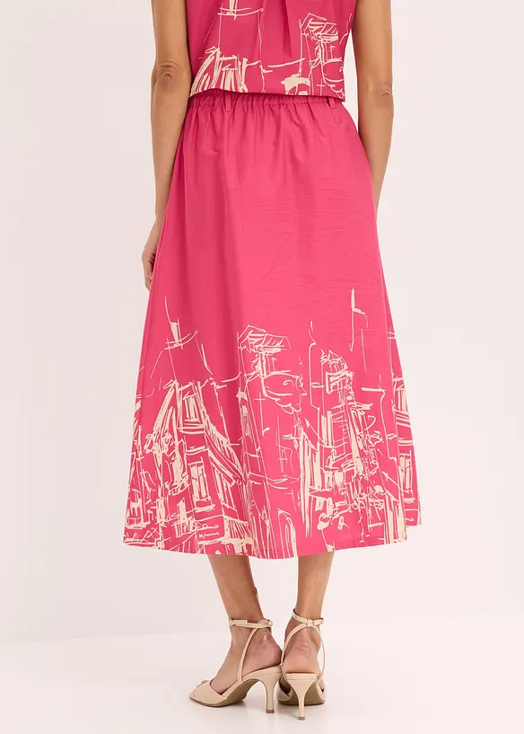 Midirock aus reiner Bio-Baumwolle in pink von hinten - bonprix Midirock aus reiner Bio-Baumwolle in pink von hinten - bonprix