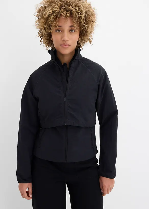 3 in 1 Jacke in schwarz von vorne (im Anschnitt) - bonprix