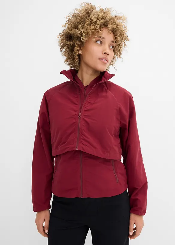 3 in 1 Jacke in rot von vorne (im Anschnitt) - bonprix