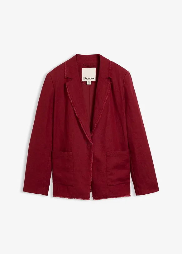 Blazer aus reinem Leinen in rot von vorne - bonprix