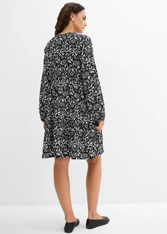 Tunika-Kleid aus leichtem Crêpe in schwarz von hinten (Totalaufnahme) - bonprix Tunika-Kleid aus leichtem Crêpe in schwarz von hinten (Totalaufnahme) - bonprix