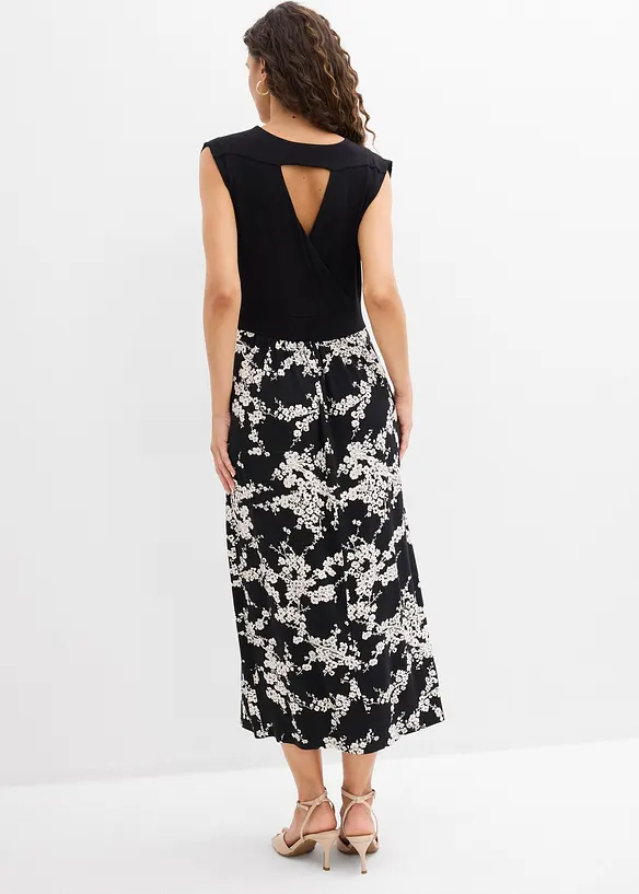 Jerseykleid aus softem Viskose-Mix in schwarz von hinten (Totalaufnahme) - bonprix