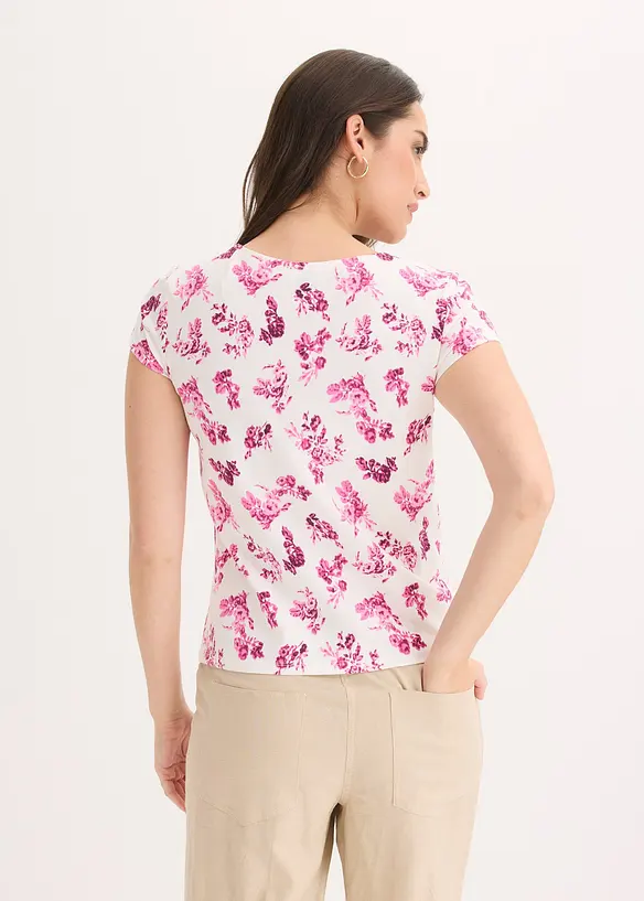 Shirt aus elastischer Baumwolle in rosa von hinten (im Anschnitt) - bonprix