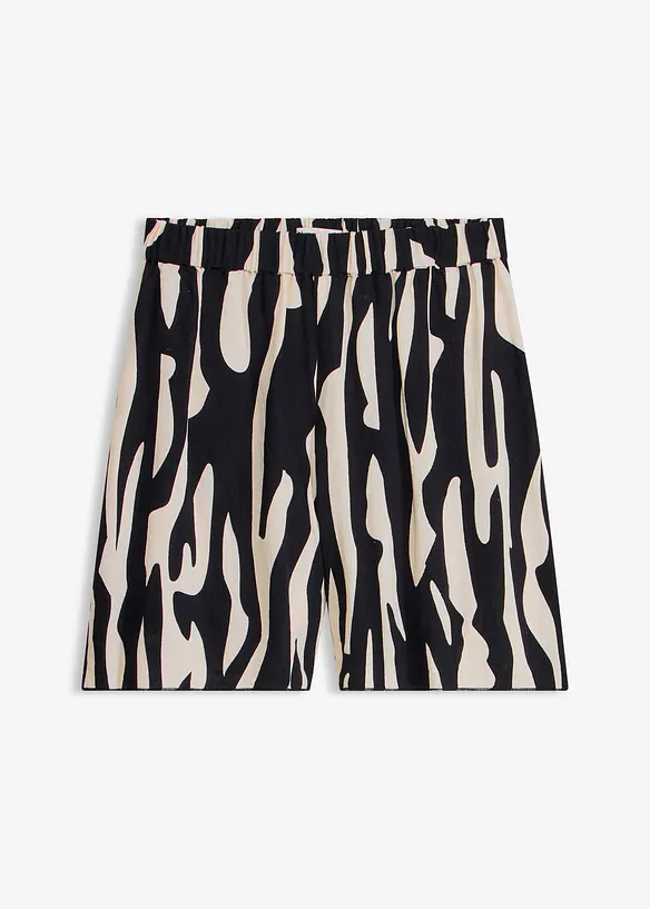 Strandshorts aus fließender Viskose in schwarz von vorne - bonprix