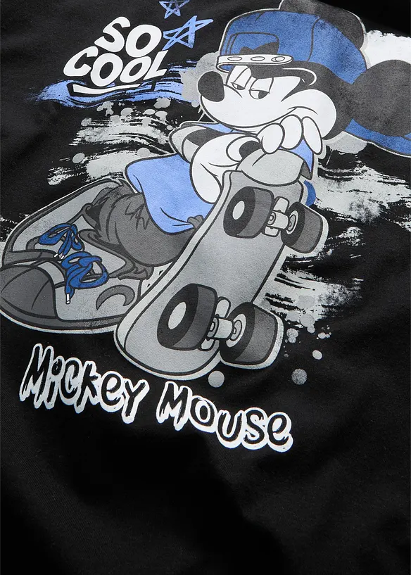 Mickey Mouse T-Shirt aus reiner Baumwolle in schwarz - Disney