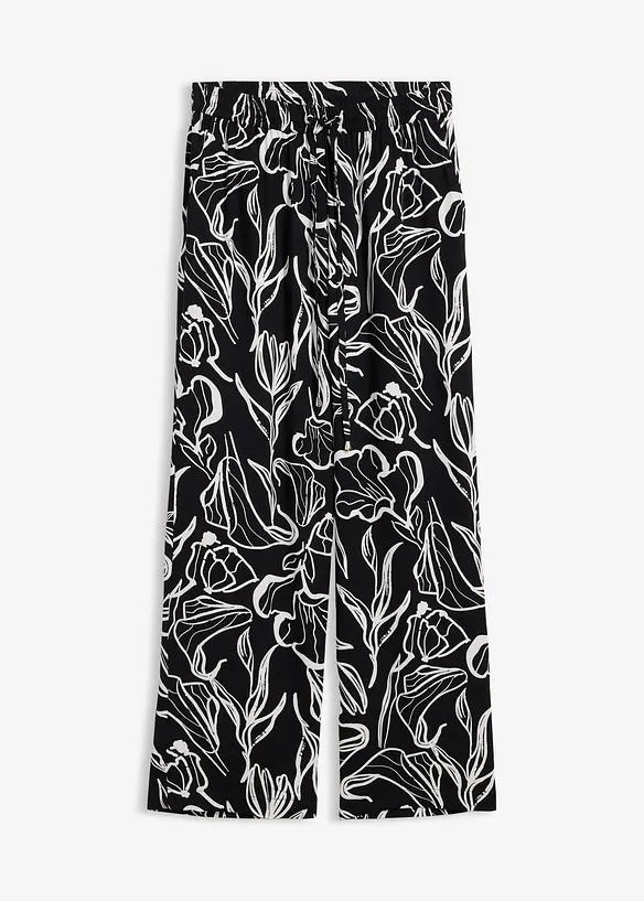 Viskose Schlupfhose in schwarz von vorne - bonprix