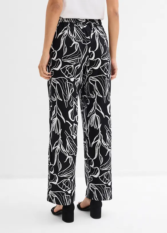 Viskose Schlupfhose in schwarz von hinten - bonprix