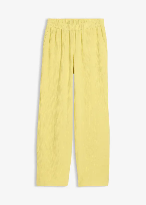 Schlupfhose aus Musselin in gelb von vorne - bonprix