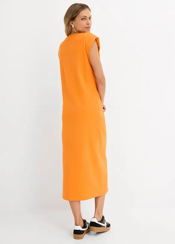 Shirtkleid aus reiner Bio-Baumwolle in orange von hinten (Totalaufnahme) - bonprix