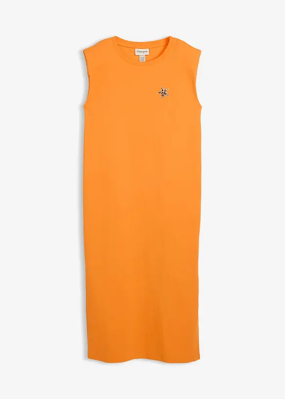 Shirtkleid aus reiner Bio-Baumwolle in orange von vorne - bonprix