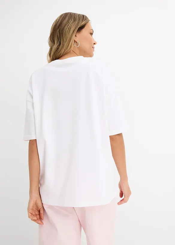 Oversize-Shirt aus reiner Bio-Baumwolle in weiß von hinten (im Anschnitt) - bonprix Oversize-Shirt aus reiner Bio-Baumwolle in weiß von hinten (im Anschnitt) - bonprix