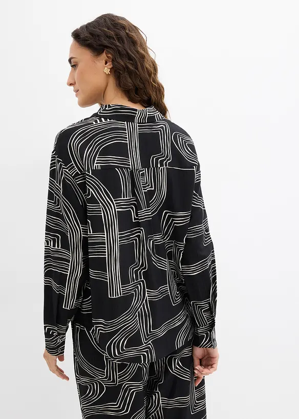 Bluse aus Viskose-Mix in weiß von hinten (im Anschnitt) - bonprix