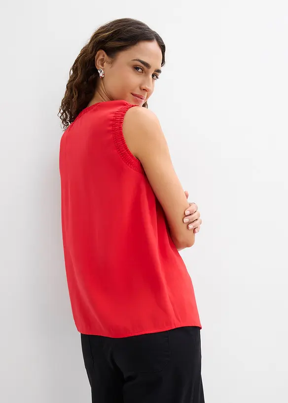 Blusentop aus Viskose-Mix in rot von hinten (im Anschnitt) - bonprix