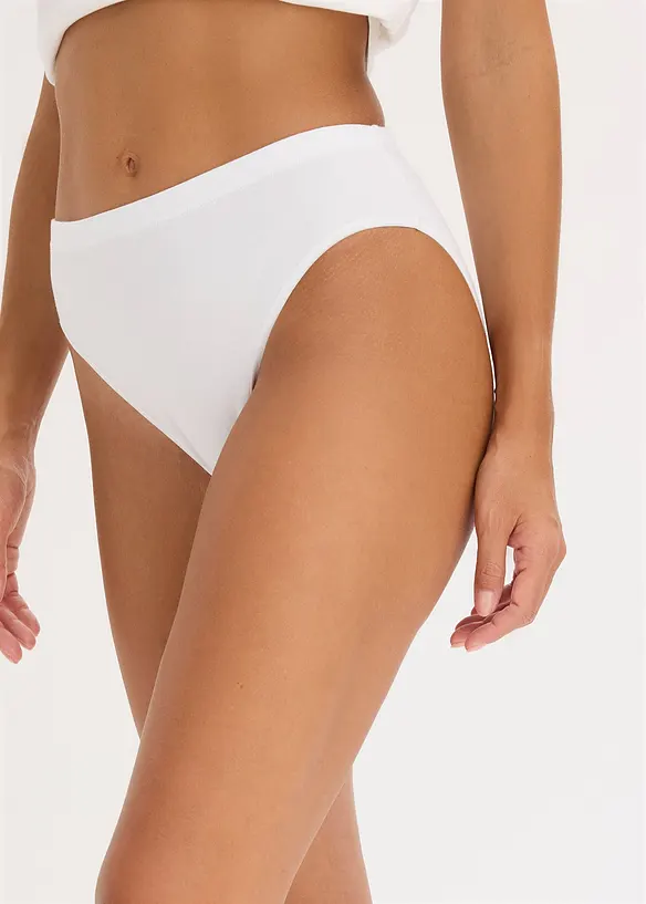 Slip mit weicher Baumwolle und Herzen-Druck (6er Pack) in weiß von vorne - bonprix