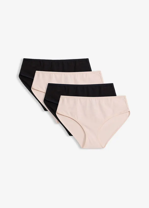 Maxipanty mit weicher Baumwolle (4er Pack) in schwarz von vorne - bonprix