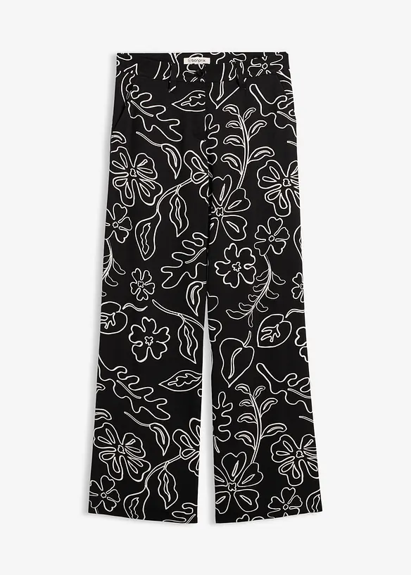 Marlenehose in schwarz von vorne - bonprix Marlenehose in schwarz von vorne - bonprix