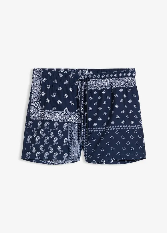 Badeshorts mit seitlichen Taschen in blau von vorne - bonprix