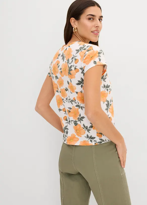 T-Shirt aus reiner Baumwolle in weiß von hinten (im Anschnitt) - bonprix