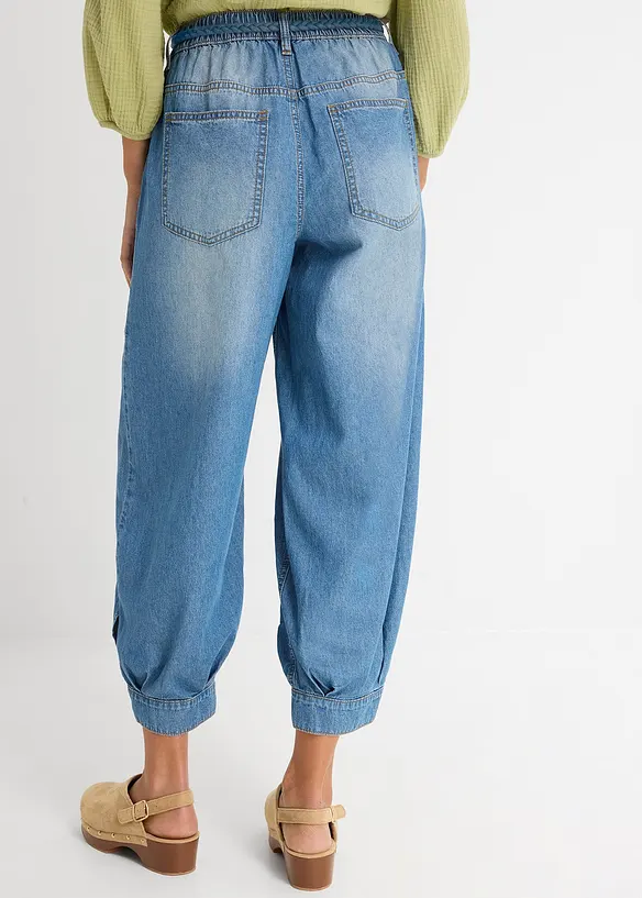 Barrel-Jeans Mid Waist, Bequembund in blau von hinten - bonprix
