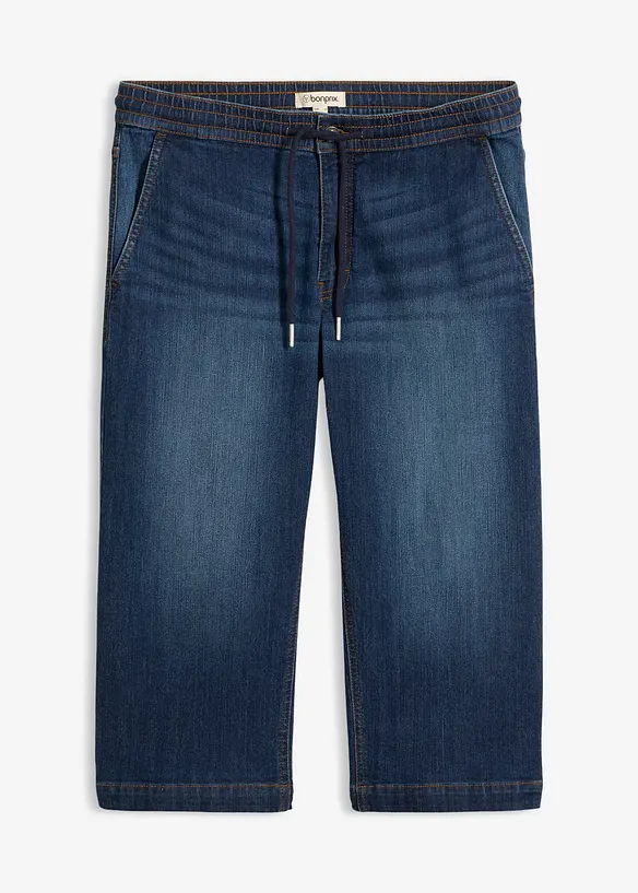 Leichte 3/4-Stretch-Schlupfjeans, Regular Fit in blau von vorne - bonprix