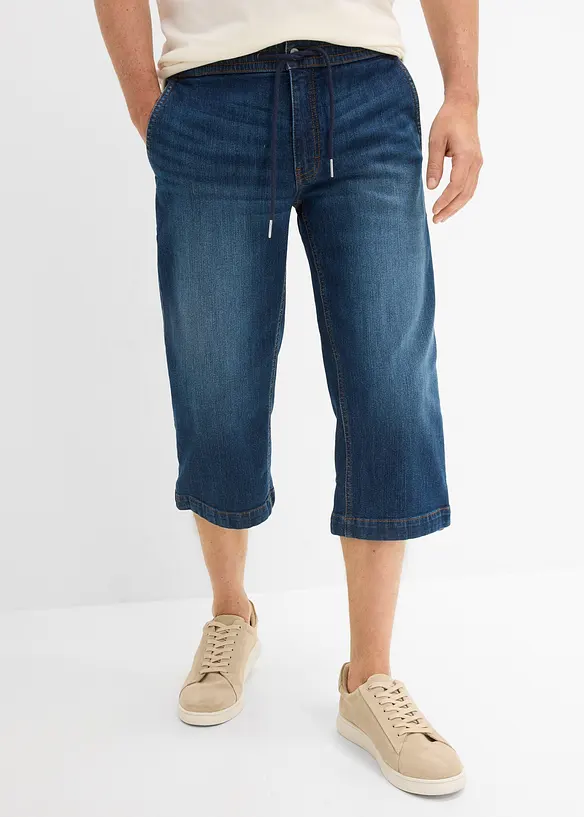 Leichte 3/4-Stretch-Schlupfjeans, Regular Fit in blau von vorne - bonprix