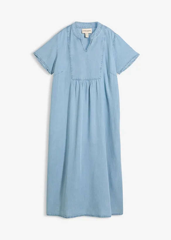 Kleid aus Lyocell in blau von vorne - bonprix
