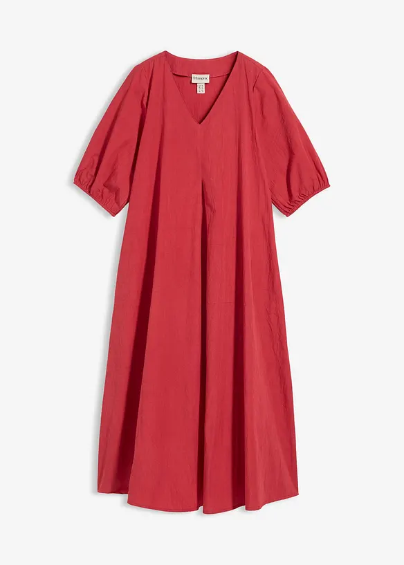 Midikleid aus reiner Baumwolle in rot von vorne - bonprix